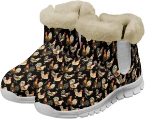 Womens Snow Boots Warm Fur Lined Winter Boots Anti-slip Ankle Booties Memory Foam Lightweight Fuzzy Boots