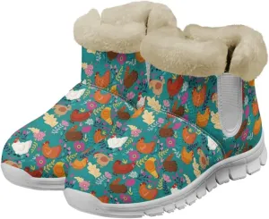 Womens Snow Boots Warm Fur Lined Winter Boots Anti-slip Ankle Booties Memory Foam Lightweight Fuzzy Boots