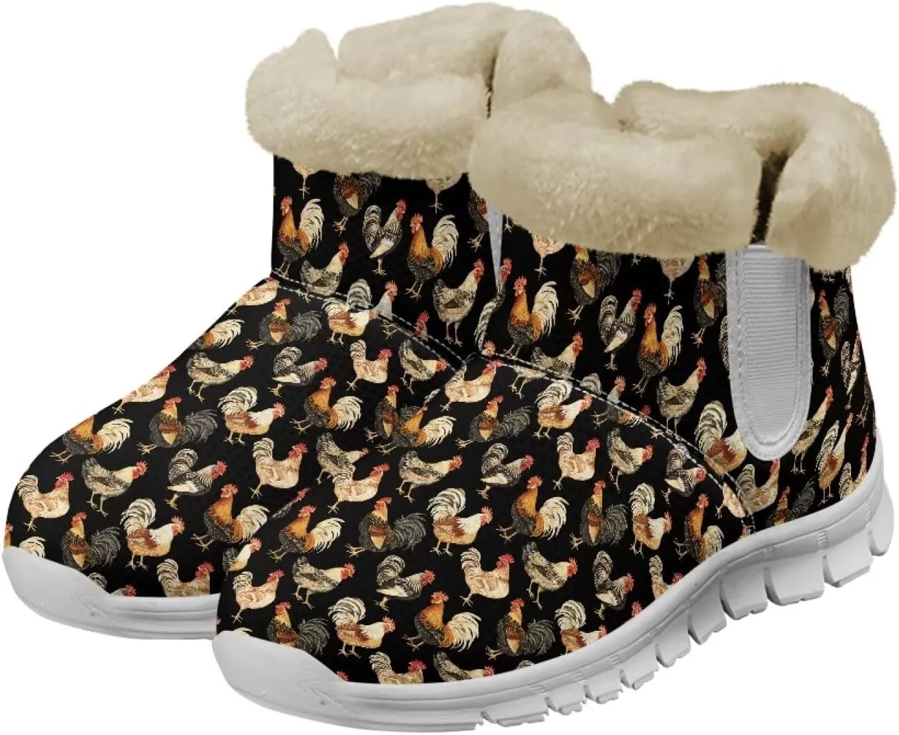 Womens Snow Boots Warm Fur Lined Winter Boots Anti-slip Ankle Booties Memory Foam Lightweight Fuzzy Boots