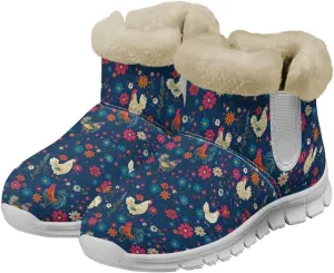 Womens Snow Boots Warm Fur Lined Winter Boots Anti-slip Ankle Booties Memory Foam Lightweight Fuzzy Boots