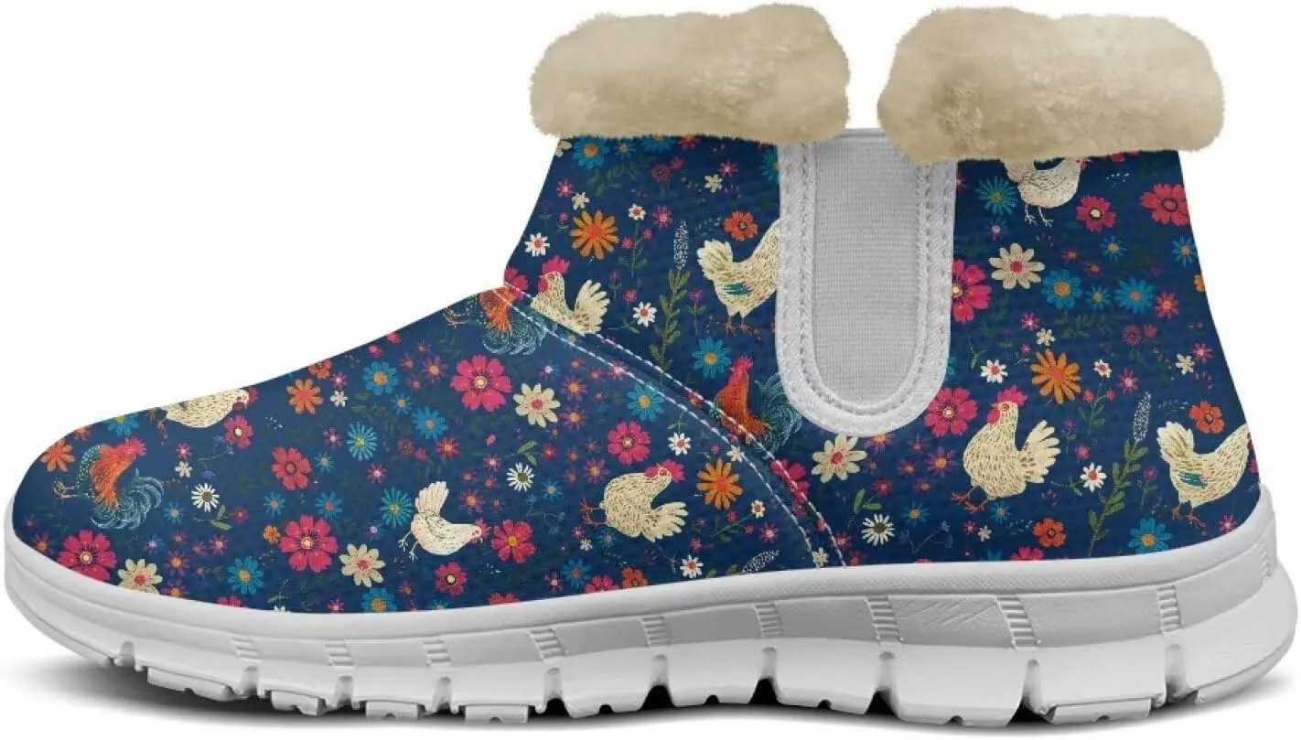 Womens Snow Boots Warm Fur Lined Winter Boots Anti-slip Ankle Booties Memory Foam Lightweight Fuzzy Boots