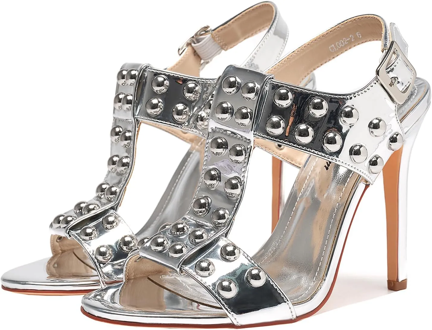 Womens Sparkly Beaded Open Toe Stiletto Sandals Ankle Strap Nightclub Party Wedding Shoes