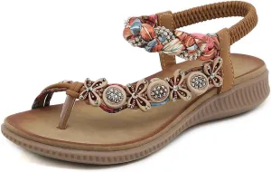Women's Summer Flat Sandals Open Toe Flip Flop Design Casual Beach Footwear Slip On Comfortable For Walking With