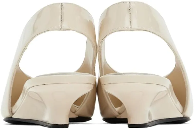 Women's Wedge Heel Slingback Pumps Low Heel Pointed Toe Sandals Closed Toe Patent Leather Dress Party Wedding Shoes