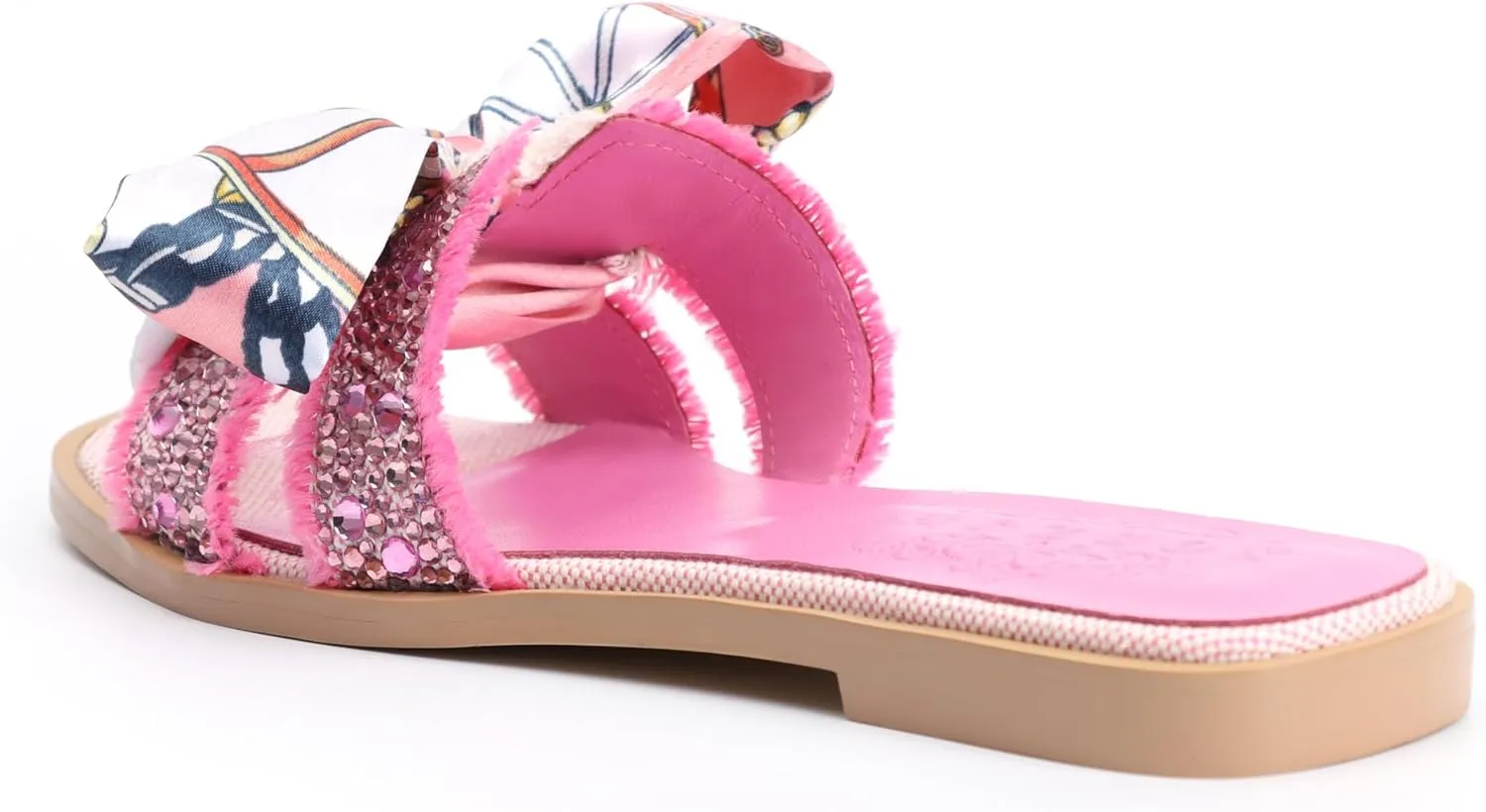 XOBZJH Evening Dress Shoes Rhinestone H-Brand Black Flat Sandals for Women 2025,Designer Luxury Crystals Slides Sandals for Wedding Party Slippers Footwear
