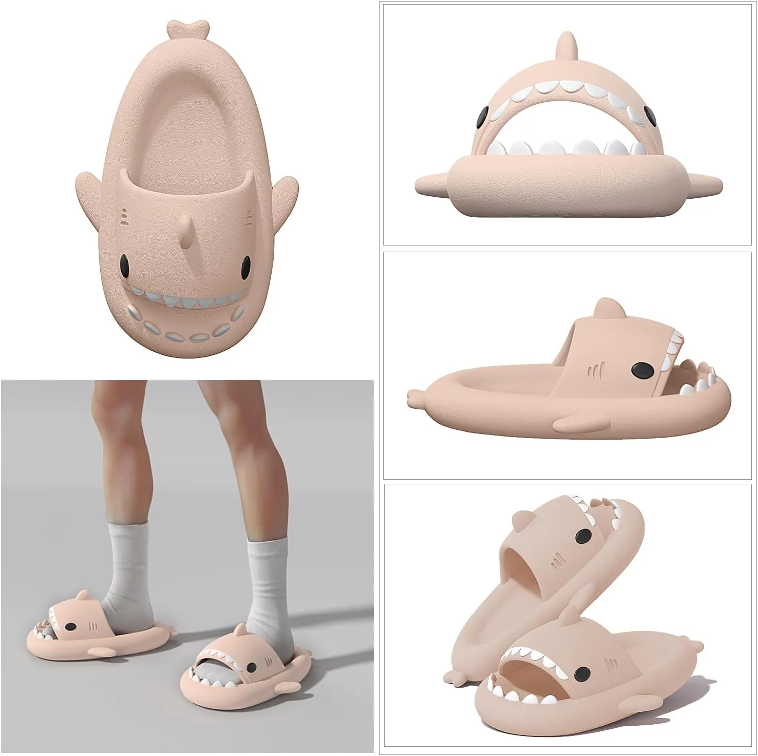 XPKWS Shark Slides for Women and Men Unisex Cloud Slippers Adult Novelty Beach Sandals with Thick Sole