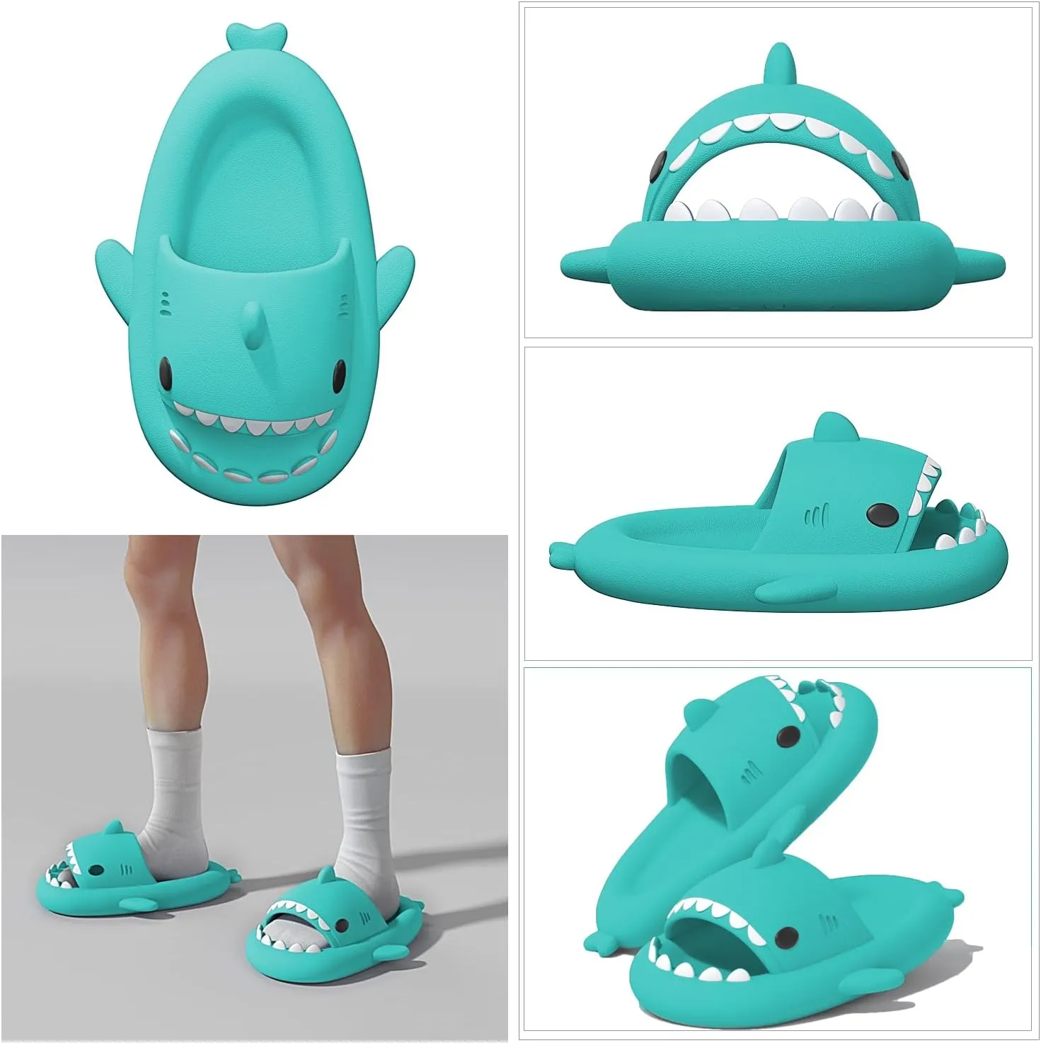XPKWS Shark Slides for Women and Men Unisex Cloud Slippers Adult Novelty Beach Sandals with Thick Sole