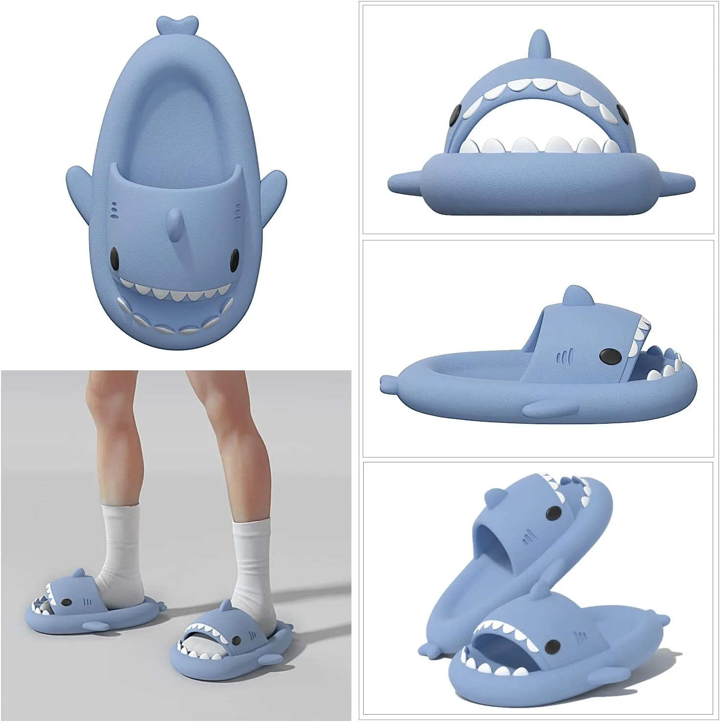 XPKWS Shark Slides for Women and Men Unisex Cloud Slippers Adult Novelty Beach Sandals with Thick Sole