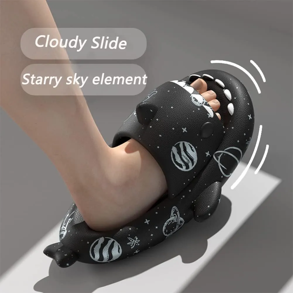 XPKWS Shark Slides for Women and Men Unisex Cloud Slippers Adult Novelty Beach Sandals with Thick Sole