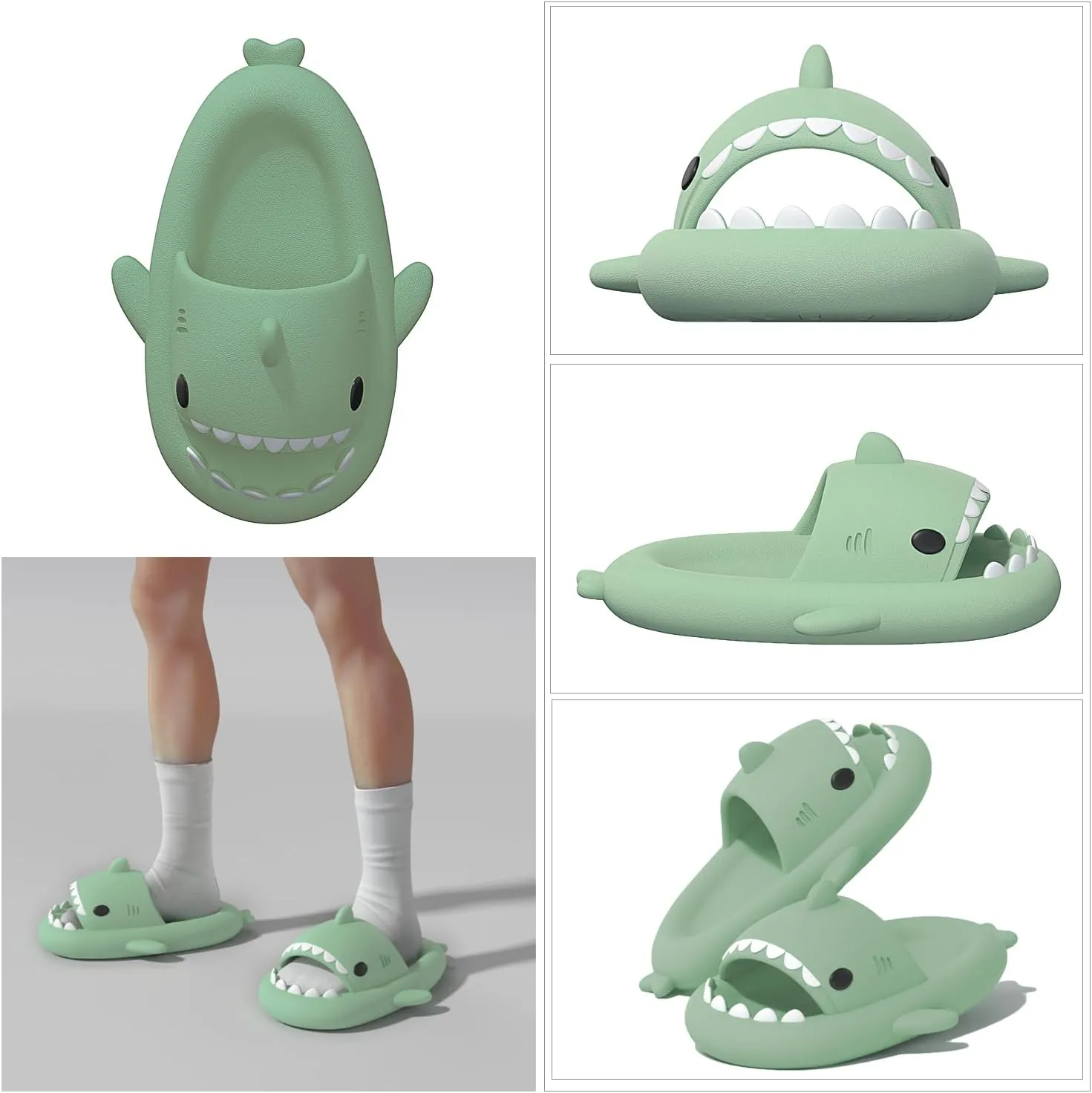 XPKWS Shark Slides for Women and Men Unisex Cloud Slippers Adult Novelty Beach Sandals with Thick Sole