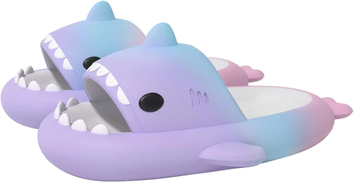 XPKWS Shark Slides for Women and Men Unisex Cloud Slippers Adult Novelty Beach Sandals with Thick Sole