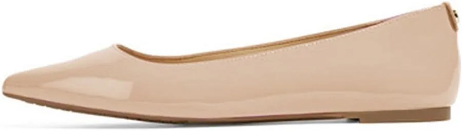 XYD Women Casual Pointed Toe Flats Slip On Patent Leather Ballet Driving Walking Loafers Dress Shoes