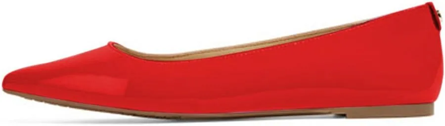 XYD Women Casual Pointed Toe Flats Slip On Patent Leather Ballet Driving Walking Loafers Dress Shoes