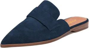 XYD Womens Retro Pointed Closed Toe Mule Flats Slip On Backless Dress Sandal Slides Comfortable Casual Walking Loafers Shoes