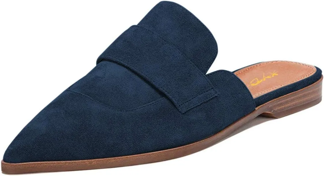 XYD Womens Retro Pointed Closed Toe Mule Flats Slip On Backless Dress Sandal Slides Comfortable Casual Walking Loafers Shoes