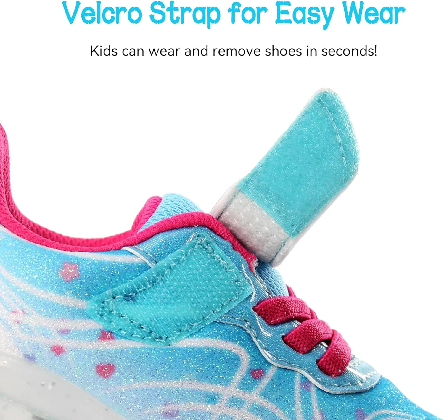 YESKIS Toddler Light Up Shoes for Girls Glitter LED Sole Breathable Lightweight Non Slip Running Sneakers for Toddler and Little Kid