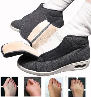 ZARBAILRE Extra Wide Air Cushion Walking Sneakers,Arthritis Edema Swollen House Shoes, Comfortable Shoes Extra Wide Width Warm Plush Fleece Winter Thick Boots Closed Toe