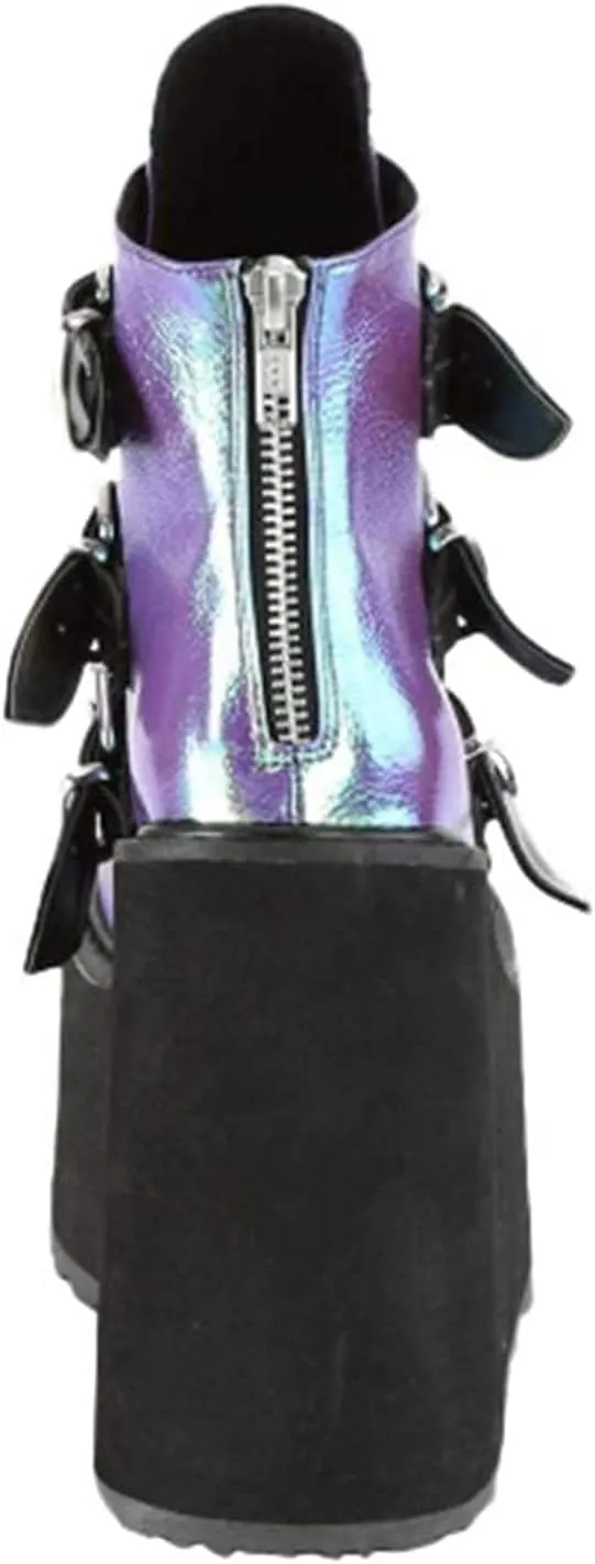 ZKXYFFS Womens Platform Chunky Ankle Boots Round Toe Buckle Zipper Thick Sole Punk Goth Booties Wedges Boots for Women
